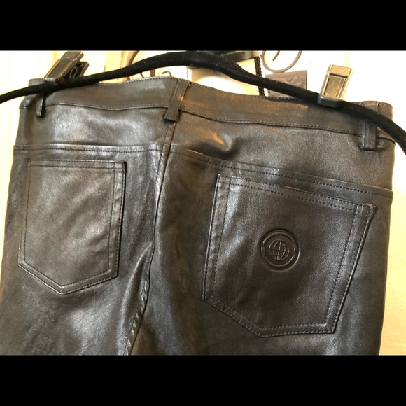 MaxStudio Black Leather Pants, NWT - Picture 6 of 6